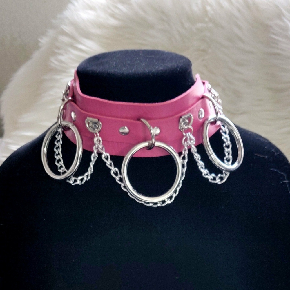 Gorgeous Rose Pink Rave Gothic lolita choker